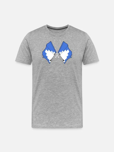 Deux drapeaux croisés d’Akershus - T-shirt bio Premium Homme - gris chiné