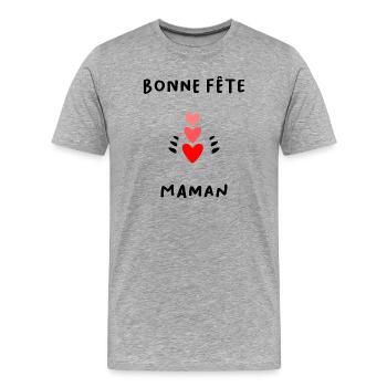 MUTTERTAG. SCHÖNEN MUTTERTAG. MAMA - Männer Premium Bio T-Shirt - Grau meliert - Vorne - Damien (186cm)