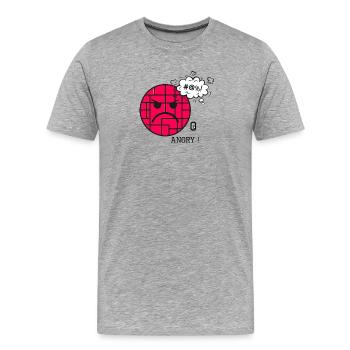 En colère contre le motif mural et l’expression de la frustration - T-shirt bio Premium Homme - gris chiné - Devant - Damien (186cm)