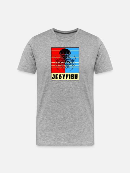 Méduse – Design rétro - T-shirt bio Premium Homme - gris chiné