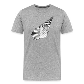 Meeresschnecke mit Mustern im künstlerischen Stil - Männer Premium Bio T-Shirt - Grau meliert - Vorne - Damien (186cm)