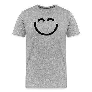 Happy face - Men's Premium Organic T-Shirt - heather grey - Front - Damien (186cm)