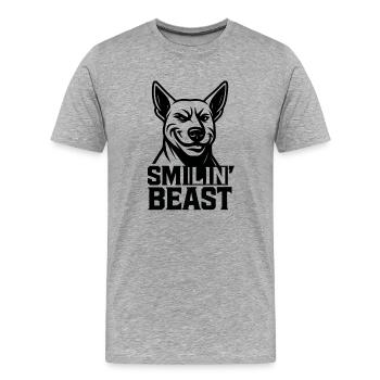Smiling Beast - Männer Premium Bio T-Shirt - Grau meliert - Vorne - Damien (186cm)