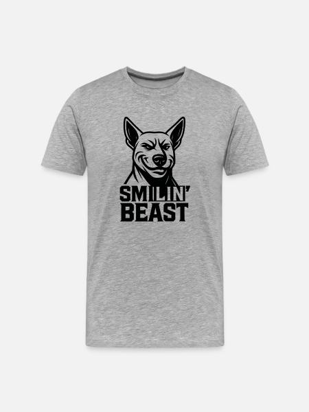 Smiling Beast - Men's Premium Organic T-Shirt - heather grey