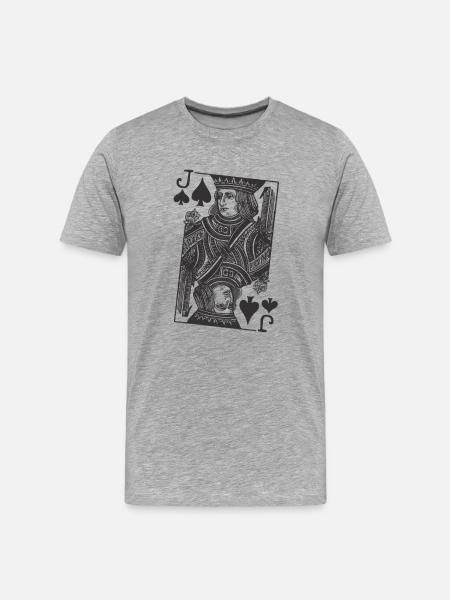 Poker Card - Men's Premium Organic T-Shirt - heather grey