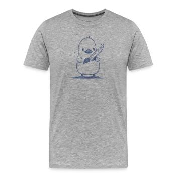 Knifechick - Männer Premium Bio T-Shirt - Grau meliert - Vorne - Damien (186cm)