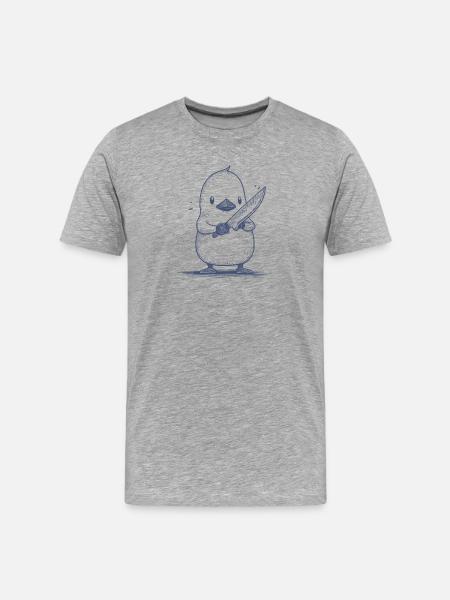 Knifechick - Männer Premium Bio T-Shirt - Grau meliert