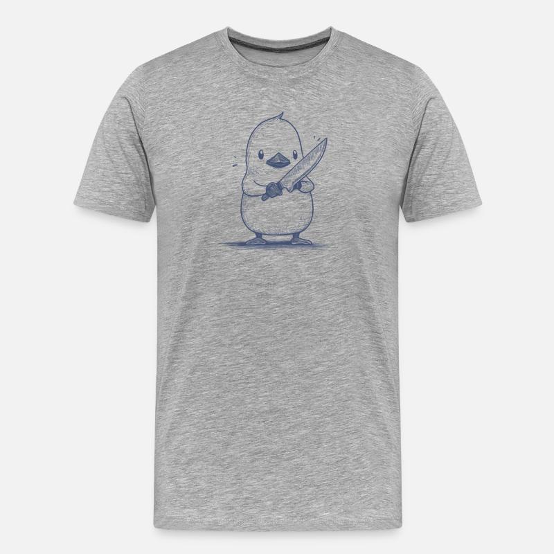 Knifechick - Männer Premium Bio T-Shirt - Grau meliert