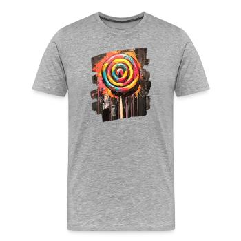 Sucette sucette bonbons bonbons - T-shirt bio Premium Homme - gris chiné - Devant - Damien (186cm)