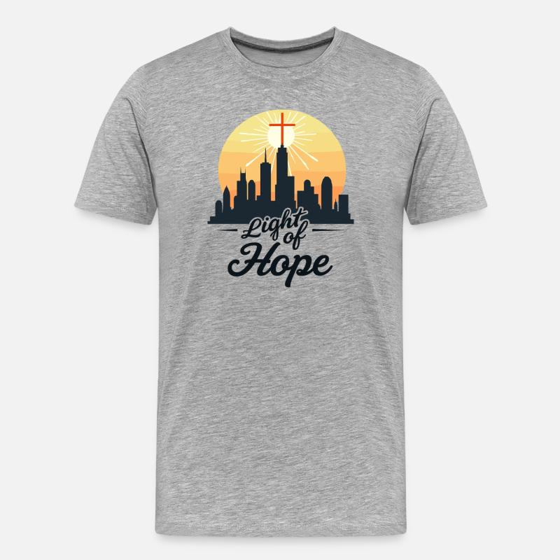 Licht der Hoffnung - Männer Premium Bio T-Shirt - Grau meliert