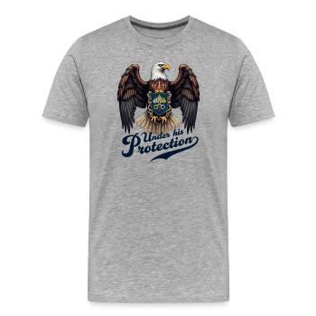 Eagle the Protector - Men's Premium Organic T-Shirt - heather grey - Front - Damien (186cm)