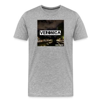 SINGLE VERONICA - T-shirt bio Premium Homme - gris chiné - Devant - Damien (186cm)