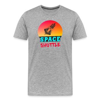 Space Shuttle Sonnenuntergang Design - Männer Premium Bio T-Shirt - Grau meliert - Vorne - Damien (186cm)