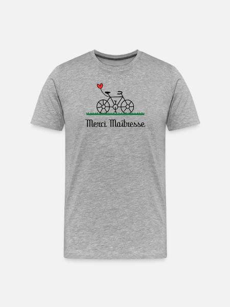 MAÎTRESSE. MERCI. MERCI MAÎTRESSE - T-shirt bio Premium Homme - gris chiné