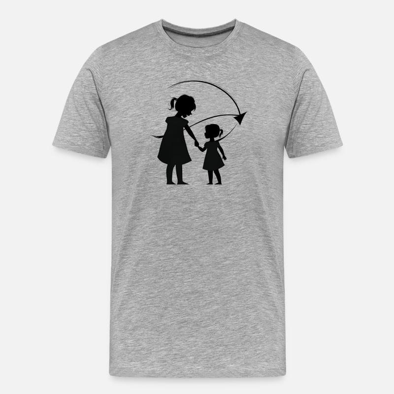 Meine Schwester Photoroom - Männer Premium Bio T-Shirt - Grau meliert