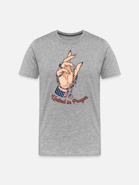 United in prayer - Men's Premium Organic T-Shirt - heather grey