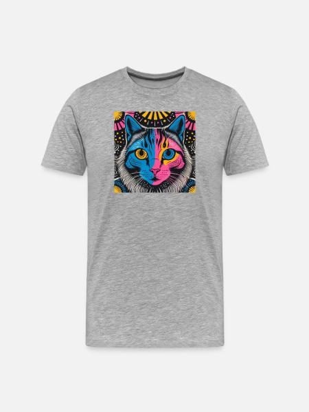 Chat électrique - T-shirt bio Premium Homme - gris chiné