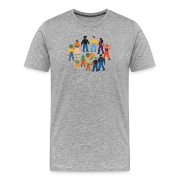 Chosen Family - Queer, Colorful & Connected - Men's Premium Organic T-Shirt - heather grey - Front - Damien (186cm)