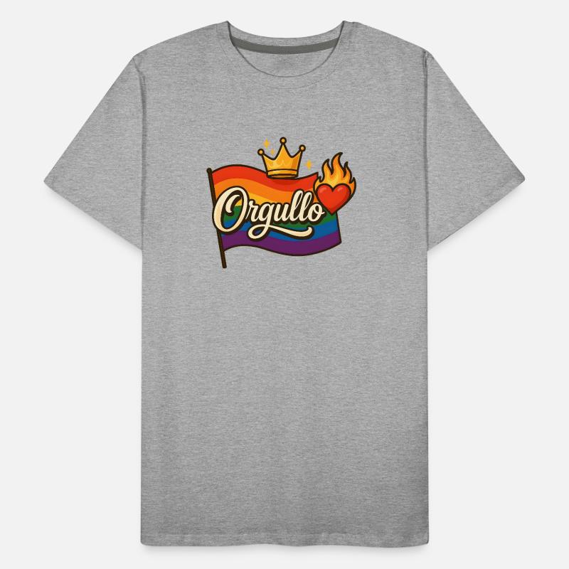 Orgullo – Pride con Corazón y Corona Männer Premium Bio T-Shirt