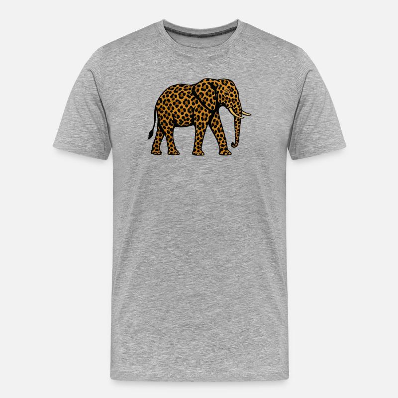 Leopard Elephant Pattern - Men's Premium Organic T-Shirt - heather grey
