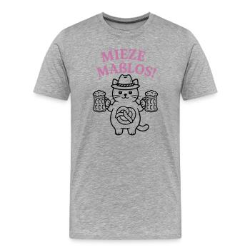 Mieze maßlos! - Bayerisches Partyshirt - Männer Premium Bio T-Shirt - Grau meliert - Vorne - Damien (186cm)