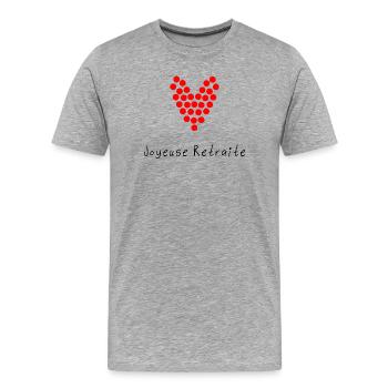 RETRAITE. RETRAITE. RETRAITEE. RETRAITE - T-shirt bio Premium Homme - gris chiné - Devant - Damien (186cm)