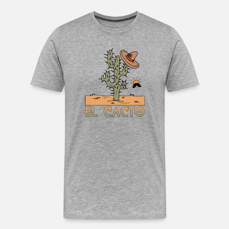 el cacto 2 - Männer Premium Bio T-Shirt - Grau meliert