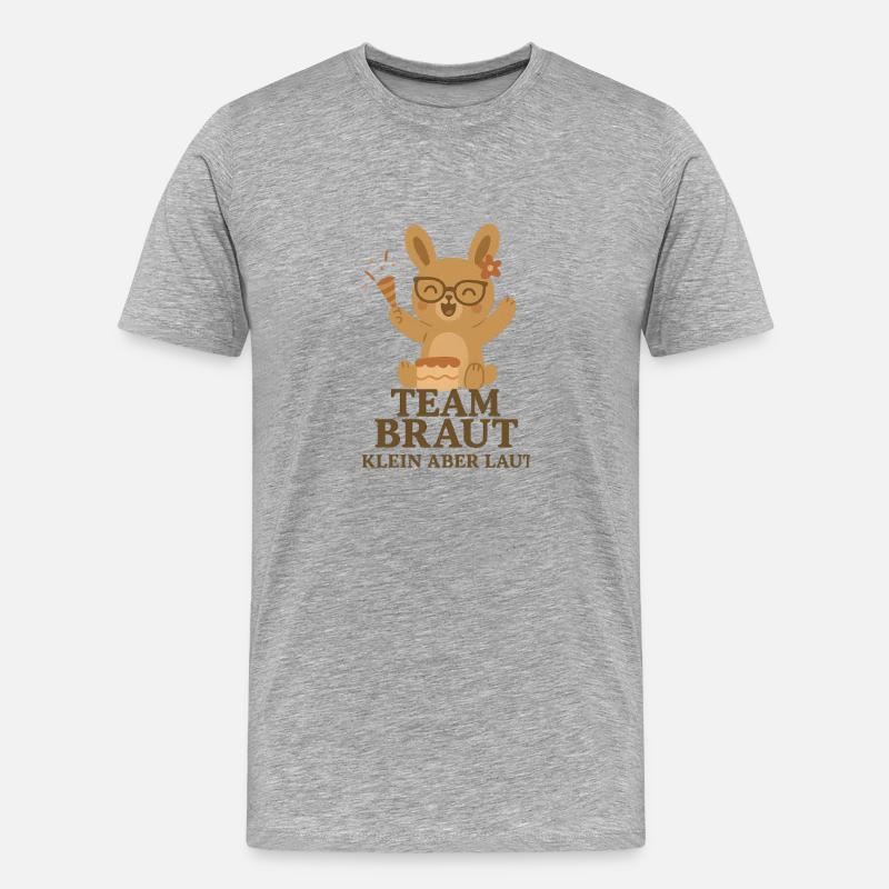Team Braut - Männer Premium Bio T-Shirt - Grau meliert