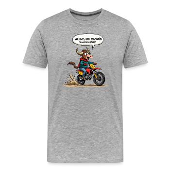 Motocross Stier - Männer Premium Bio T-Shirt - Grau meliert - Vorne - Damien (186cm)