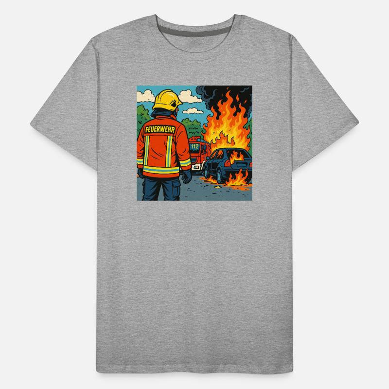 Brandbekämpfer Cartoon Einsatz Männer Premium Bio T-Shirt