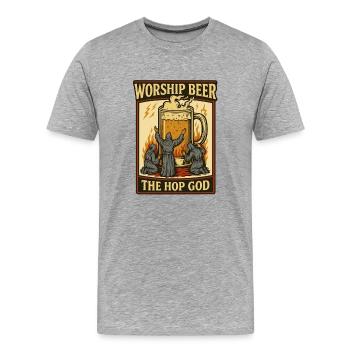 Hop God of Worship - Men's Premium Organic T-Shirt - heather grey - Front - Damien (186cm)