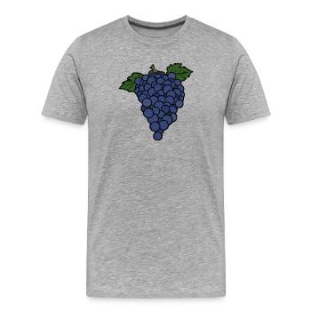 Delicious Fruit Grape - Men's Premium Organic T-Shirt - heather grey - Front - Damien (186cm)