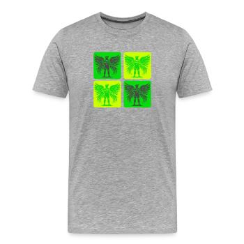Soldaten Engel Design - Männer Premium Bio T-Shirt - Grau meliert - Vorne - Damien (186cm)