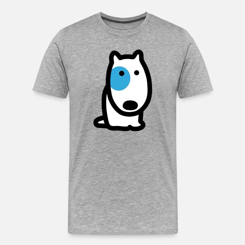 CORSO LE CHIEN à l'oeil bleu (face) - T-shirt bio Premium Homme - gris chiné