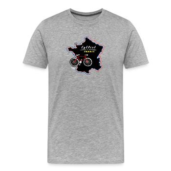 Le Tour - Männer Premium Bio T-Shirt - Grau meliert - Vorne - Damien (186cm)