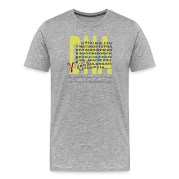 DNA - Männer Premium Bio T-Shirt - Grau meliert - Vorne - Damien (186cm)
