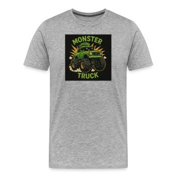 Monstertruck - Männer Premium Bio T-Shirt - Grau meliert - Vorne - Damien (186cm)