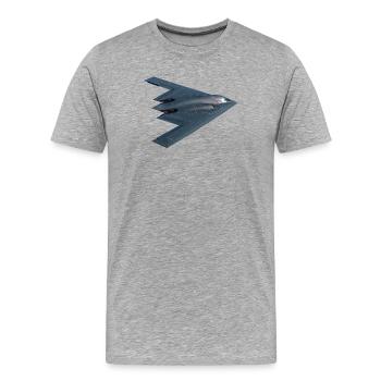 B-2 Spirit - Männer Premium Bio T-Shirt - Grau meliert - Vorne - Damien (186cm)