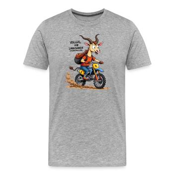 Motocross Stier - Männer Premium Bio T-Shirt - Grau meliert - Vorne - Damien (186cm)