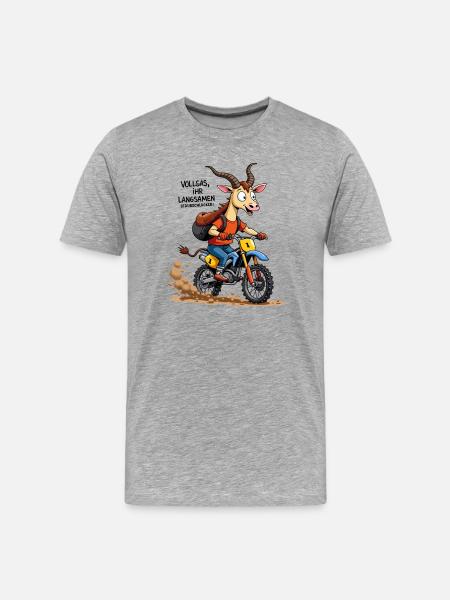 Motocross Stier - Männer Premium Bio T-Shirt - Grau meliert