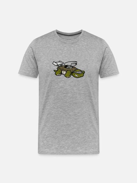 Turbo Turtle High-Tech - Men's Premium Organic T-Shirt - heather grey