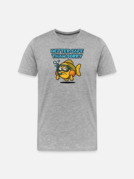 Safe diving fish - Men's Premium Organic T-Shirt - heather grey