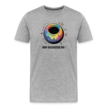 Je me dissocie maintenant - T-shirt bio Premium Homme - gris chiné - Devant - Damien (186cm)