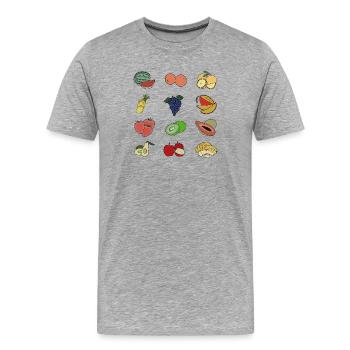 Delicious Various Fruits - Men's Premium Organic T-Shirt - heather grey - Front - Damien (186cm)