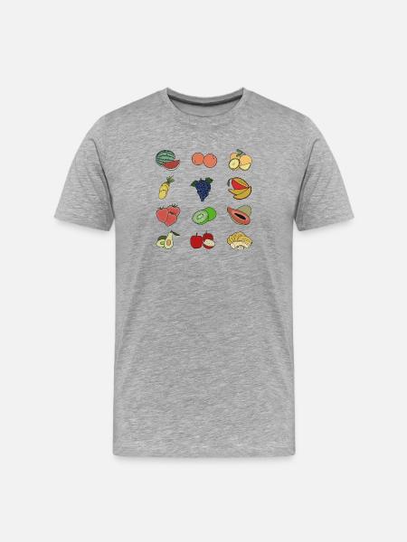 Delicious Various Fruits - Men's Premium Organic T-Shirt - heather grey