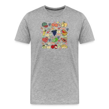Früchte - Männer Premium Bio T-Shirt - Grau meliert - Vorne - Damien (186cm)