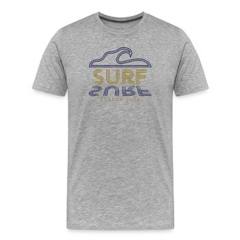 Surf Stoked Club - Vague de surf - T-shirt bio Premium Homme - gris chiné - Devant - Damien (186cm)