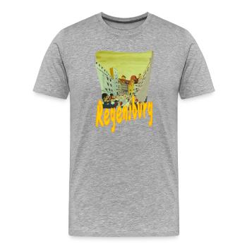 Haidplatz Regensburg - Männer Premium Bio T-Shirt - Grau meliert - Vorne - Damien (186cm)