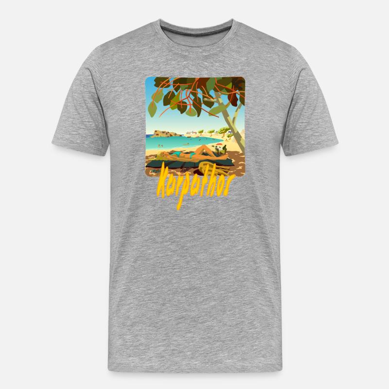Karpathos - Männer Premium Bio T-Shirt - Grau meliert