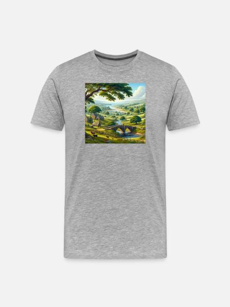 Vivid nature view - Men's Premium Organic T-Shirt - heather grey
